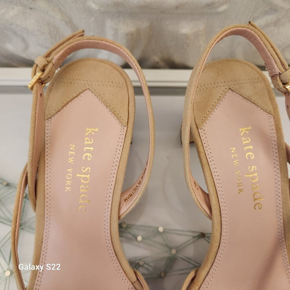 Kate Spade New York Renee Suede Block Heel Strappy Slingback Sandals Size 7.5 - Picture 5 of 10